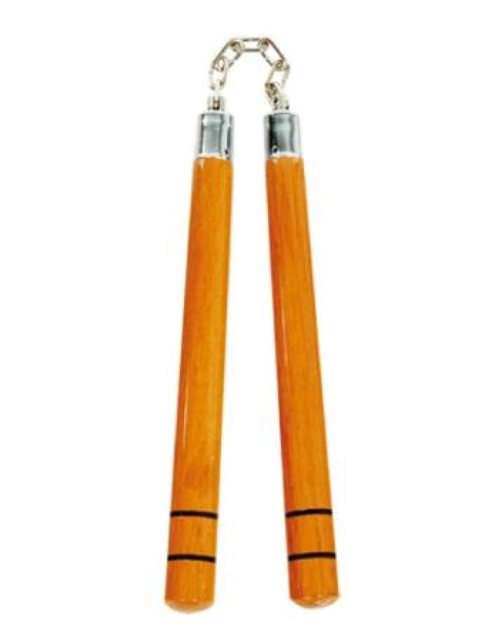 Nunchaku lemn cu lant si linii negre