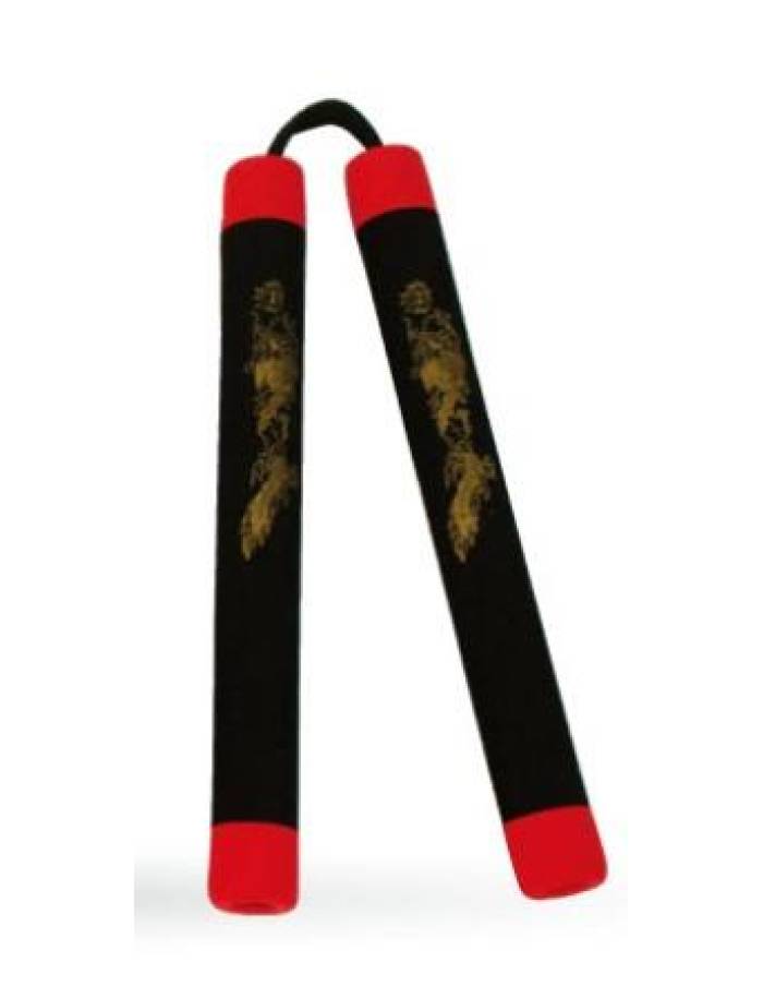 Nunchaku spuma Dragon Rosu/Negru/Rosu