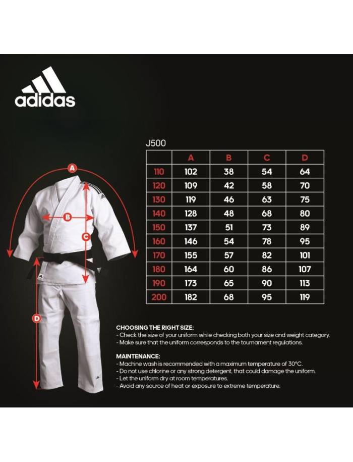 Kimono Judo Adidas Training J500 Alb